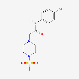molecular formula C13H18ClN3O3S B4630516 N-(4-chlorophenyl)-2-[4-(methylsulfonyl)-1-piperazinyl]acetamide 
