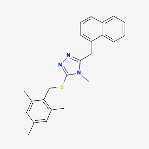 molecular formula C24H25N3S B4630608 3-[(mesitylmethyl)thio]-4-methyl-5-(1-naphthylmethyl)-4H-1,2,4-triazole 
