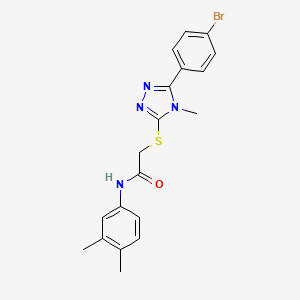 molecular formula C19H19BrN4OS B4630618 2-{[5-(4-bromophenyl)-4-methyl-4H-1,2,4-triazol-3-yl]thio}-N-(3,4-dimethylphenyl)acetamide 