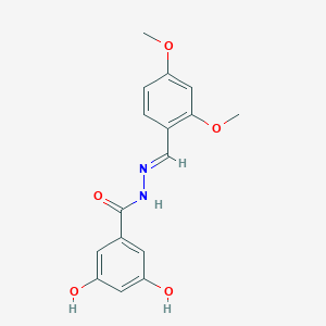 molecular formula C16H16N2O5 B4630624 N'-(2,4-dimethoxybenzylidene)-3,5-dihydroxybenzohydrazide 
