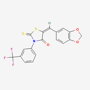5-(1,3-benzodioxol-5-ylmethylene)-2-thioxo-3-[3-(trifluoromethyl)phenyl]-1,3-thiazolidin-4-one