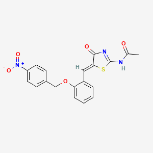 N-(5-{2-[(4-nitrobenzyl)oxy]benzylidene}-4-oxo-4,5-dihydro-1,3-thiazol-2-yl)acetamide