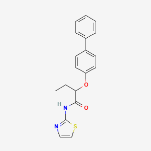 molecular formula C19H18N2O2S B4630679 2-(4-biphenylyloxy)-N-1,3-thiazol-2-ylbutanamide 