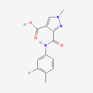 molecular formula C13H12FN3O3 B4630698 3-{[(3-氟-4-甲基苯基)氨基]羰基}-1-甲基-1H-吡唑-4-羧酸 