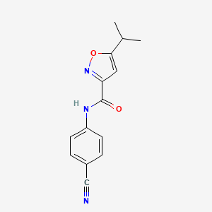 molecular formula C14H13N3O2 B4630701 N-(4-cyanophenyl)-5-isopropyl-3-isoxazolecarboxamide 
