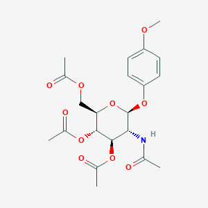 molecular formula C21H27NO10 B463072 [(2R,3S,4R,5R,6S)-5-acetamido-3,4-diacetyloxy-6-(4-methoxyphenoxy)oxan-2-yl]methyl acetate CAS No. 38229-72-0