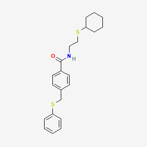 molecular formula C22H27NOS2 B4630745 N-[2-(cyclohexylthio)ethyl]-4-[(phenylthio)methyl]benzamide 