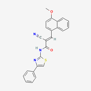molecular formula C24H17N3O2S B4630746 2-cyano-3-(4-methoxy-1-naphthyl)-N-(4-phenyl-1,3-thiazol-2-yl)acrylamide 