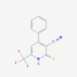 molecular formula C13H7F3N2S B463078 2-Mercapto-4-phenyl-6-(trifluoromethyl)nicotinonitrile CAS No. 368432-81-9