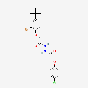 molecular formula C20H22BrClN2O4 B4630780 2-(2-bromo-4-tert-butylphenoxy)-N'-[(4-chlorophenoxy)acetyl]acetohydrazide 