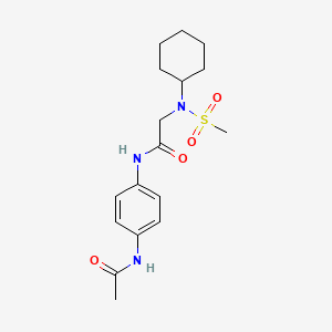 molecular formula C17H25N3O4S B4630787 N~1~-[4-(acetylamino)phenyl]-N~2~-cyclohexyl-N~2~-(methylsulfonyl)glycinamide 