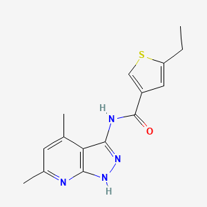 molecular formula C15H16N4OS B4630789 N-(4,6-dimethyl-1H-pyrazolo[3,4-b]pyridin-3-yl)-5-ethyl-3-thiophenecarboxamide 