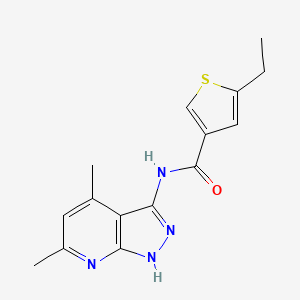 molecular formula C15H16N4OS B4630789 N-(4,6-二甲基-1H-吡唑并[3,4-b]吡啶-3-基)-5-乙基-3-噻吩甲酰胺 