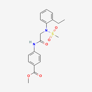 molecular formula C19H22N2O5S B4630800 methyl 4-{[N-(2-ethylphenyl)-N-(methylsulfonyl)glycyl]amino}benzoate 