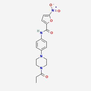 molecular formula C18H20N4O5 B4630801 5-nitro-N-[4-(4-propionyl-1-piperazinyl)phenyl]-2-furamide 