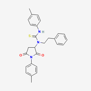 N'-(4-methylphenyl)-N-[1-(4-methylphenyl)-2,5-dioxo-3-pyrrolidinyl]-N-(2-phenylethyl)thiourea