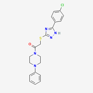 molecular formula C20H20ClN5OS B4630816 1-({[5-(4-chlorophenyl)-4H-1,2,4-triazol-3-yl]thio}acetyl)-4-phenylpiperazine 