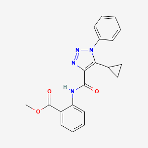 molecular formula C20H18N4O3 B4630820 methyl 2-{[(5-cyclopropyl-1-phenyl-1H-1,2,3-triazol-4-yl)carbonyl]amino}benzoate 