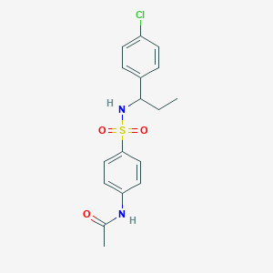 molecular formula C17H19ClN2O3S B4630828 N-[4-({[1-(4-chlorophenyl)propyl]amino}sulfonyl)phenyl]acetamide 