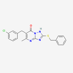 molecular formula C20H17ClN4OS B4630836 2-(苄硫基)-6-(3-氯苄基)-5-甲基[1,2,4]三唑并[1,5-a]嘧啶-7(4H)-酮 