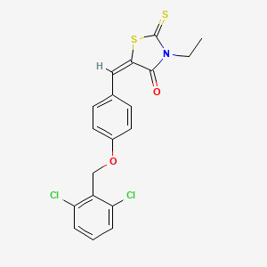 molecular formula C19H15Cl2NO2S2 B4630839 5-{4-[(2,6-dichlorobenzyl)oxy]benzylidene}-3-ethyl-2-thioxo-1,3-thiazolidin-4-one 