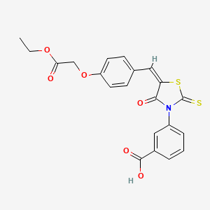 molecular formula C21H17NO6S2 B4630852 3-{5-[4-(2-ethoxy-2-oxoethoxy)benzylidene]-4-oxo-2-thioxo-1,3-thiazolidin-3-yl}benzoic acid 
