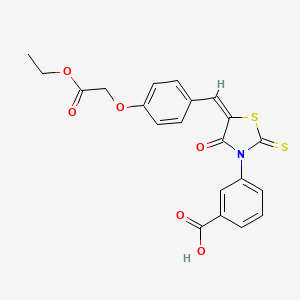 molecular formula C21H17NO6S2 B4630852 3-{(5E)-5-[4-(2-ethoxy-2-oxoethoxy)benzylidene]-4-oxo-2-thioxo-1,3-thiazolidin-3-yl}benzoic acid 