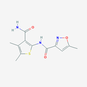 molecular formula C12H13N3O3S B4630853 N-[3-(aminocarbonyl)-4,5-dimethyl-2-thienyl]-5-methyl-3-isoxazolecarboxamide 