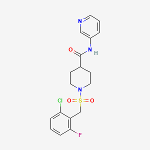 molecular formula C18H19ClFN3O3S B4630864 1-[(2-氯-6-氟苄基)磺酰基]-N-3-吡啶基-4-哌啶甲酰胺 