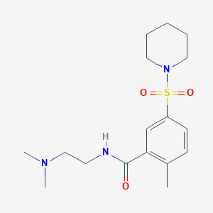molecular formula C17H27N3O3S B4630868 N-[2-(二甲氨基)乙基]-2-甲基-5-(1-哌啶基磺酰基)苯甲酰胺 