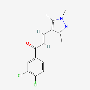 molecular formula C15H14Cl2N2O B4630913 1-(3,4-二氯苯基)-3-(1,3,5-三甲基-1H-吡唑-4-基)-2-丙烯-1-酮 