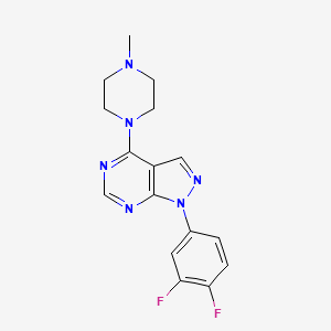 molecular formula C16H16F2N6 B4631023 1-(3,4-difluorophenyl)-4-(4-methyl-1-piperazinyl)-1H-pyrazolo[3,4-d]pyrimidine 