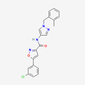 molecular formula C21H17ClN4O2 B4631035 5-(3-chlorophenyl)-N-[1-(2-methylbenzyl)-1H-pyrazol-4-yl]-3-isoxazolecarboxamide 
