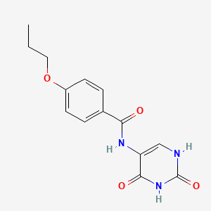 molecular formula C14H15N3O4 B4631040 N-(2,4-二氧代-1,2,3,4-四氢-5-嘧啶基)-4-丙氧基苯甲酰胺 