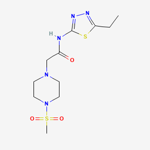 molecular formula C11H19N5O3S2 B4631057 N-(5-ethyl-1,3,4-thiadiazol-2-yl)-2-[4-(methylsulfonyl)-1-piperazinyl]acetamide 