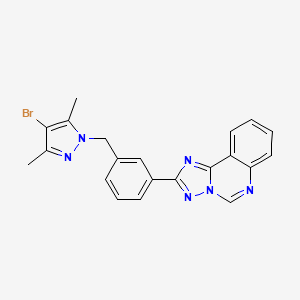 molecular formula C21H17BrN6 B4631071 2-{3-[(4-bromo-3,5-dimethyl-1H-pyrazol-1-yl)methyl]phenyl}[1,2,4]triazolo[1,5-c]quinazoline 