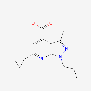 molecular formula C15H19N3O2 B4631077 methyl 6-cyclopropyl-3-methyl-1-propyl-1H-pyrazolo[3,4-b]pyridine-4-carboxylate 
