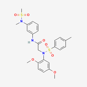 molecular formula C25H29N3O7S2 B4631084 N~2~-(2,5-dimethoxyphenyl)-N~1~-{3-[methyl(methylsulfonyl)amino]phenyl}-N~2~-[(4-methylphenyl)sulfonyl]glycinamide 
