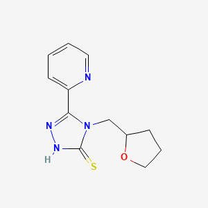 molecular formula C12H14N4OS B4631106 5-(2-pyridinyl)-4-(tetrahydro-2-furanylmethyl)-4H-1,2,4-triazole-3-thiol 