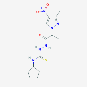 N-cyclopentyl-2-[2-(3-methyl-4-nitro-1H-pyrazol-1-yl)propanoyl]hydrazinecarbothioamide