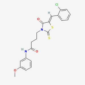 4-[5-(2-chlorobenzylidene)-4-oxo-2-thioxo-1,3-thiazolidin-3-yl]-N-(3-methoxyphenyl)butanamide