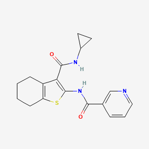molecular formula C18H19N3O2S B4631132 N-{3-[(cyclopropylamino)carbonyl]-4,5,6,7-tetrahydro-1-benzothien-2-yl}nicotinamide 