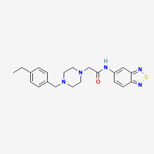 molecular formula C21H25N5OS B4631162 N-2,1,3-苯并噻二唑-5-基-2-[4-(4-乙基苄基)-1-哌嗪基]乙酰胺 