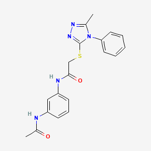 molecular formula C19H19N5O2S B4631169 N-[3-(acetylamino)phenyl]-2-[(5-methyl-4-phenyl-4H-1,2,4-triazol-3-yl)thio]acetamide 