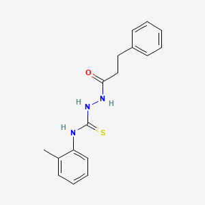 N-(2-methylphenyl)-2-(3-phenylpropanoyl)hydrazinecarbothioamide