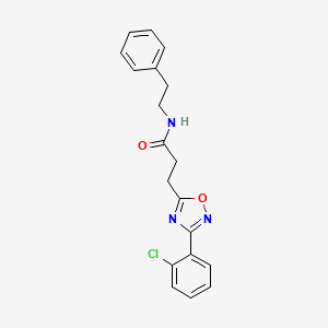 molecular formula C19H18ClN3O2 B4631213 3-[3-(2-chlorophenyl)-1,2,4-oxadiazol-5-yl]-N-(2-phenylethyl)propanamide 