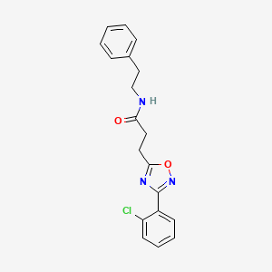 molecular formula C19H18ClN3O2 B4631213 3-[3-(2-氯苯基)-1,2,4-恶二唑-5-基]-N-(2-苯乙基)丙酰胺 