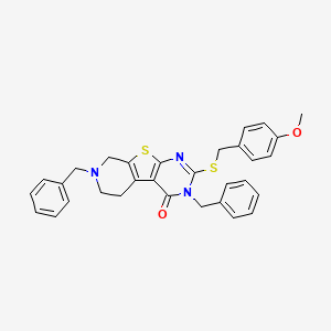 3,7-dibenzyl-2-[(4-methoxybenzyl)thio]-5,6,7,8-tetrahydropyrido[4',3':4,5]thieno[2,3-d]pyrimidin-4(3H)-one