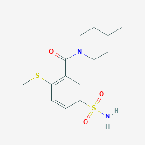 molecular formula C14H20N2O3S2 B4631224 3-[(4-methyl-1-piperidinyl)carbonyl]-4-(methylthio)benzenesulfonamide 