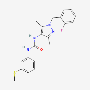 molecular formula C20H21FN4OS B4631253 N-[1-(2-氟苄基)-3,5-二甲基-1H-吡唑-4-基]-N'-[3-(甲硫基)苯基]脲 